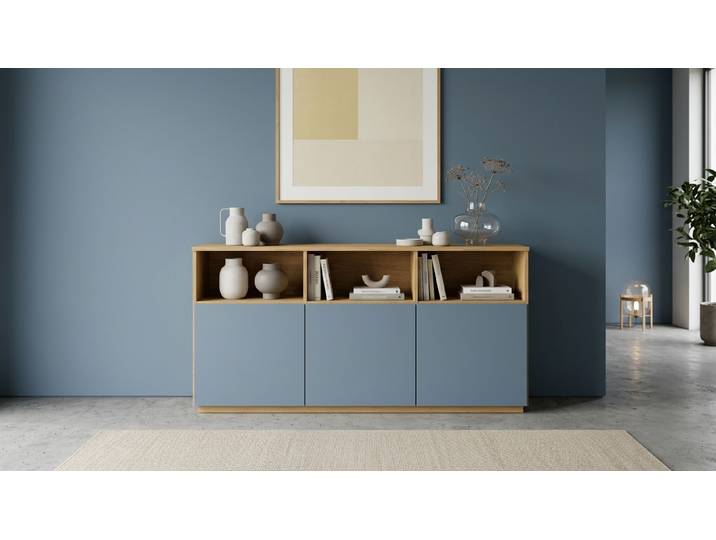 Sideboard mit bunten Türen nach Maß Eiche Natur geölt