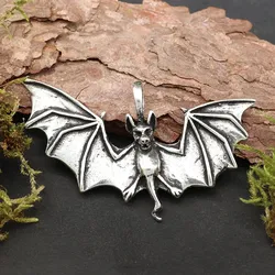 Drachensilber Fledermaus Schmuck Anhänger 925 Silber Kettenanhänger - Silber