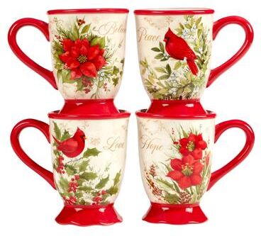 Certified International Winter's Medley 16 oz. Mugs, Set of 4