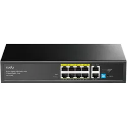 Cudy GS1010PE network switch Gigabit Ethernet (10/100/1000) Power over Ethernet (PoE) Black (10 Ports), Netzwerk Switch, Schwarz