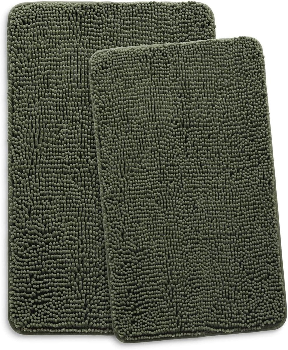 Super zachte chenille badkamer tapijten set voor een droge badkamervloer