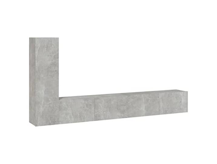 GKHPYURE TV-Möbel-Set, 3-teilig, Grau, Beton, Holz, mehrschichtig