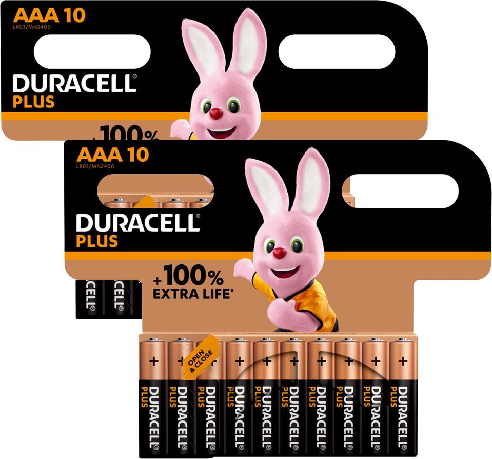Duracell Plus AAA LR03 Batteries Bulk   20 Pack