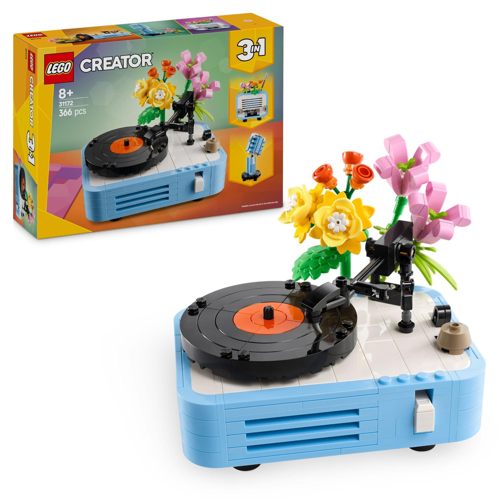 LEGO Creator Grammofoon met bloemen bouwset voor kinderen vanaf 8 jaar