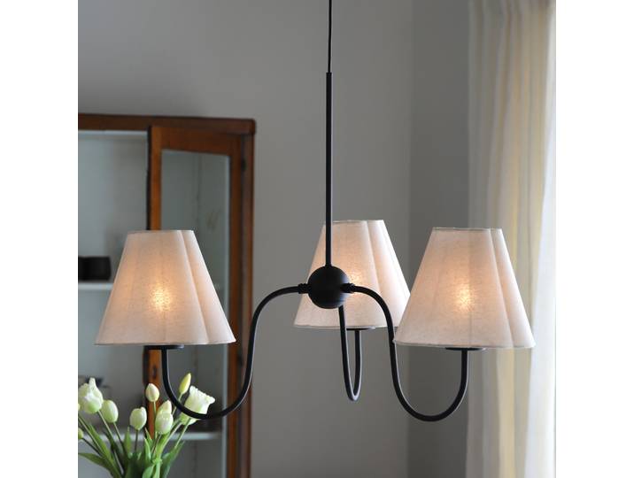 Suspension Veya 90 x 6 x 90cm Beige Lin E14