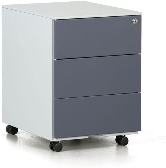B2B Partner Metall-Schreibtischcontainer, Metall-Rollcontainer, 3 Schubladen, Graphit