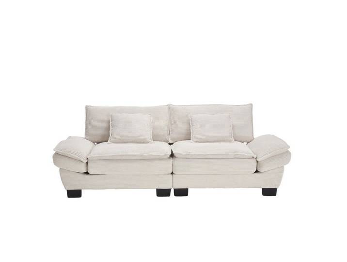 Un canapé double simple et moderne avec un lit de plumes qui suffit à un oreiller est confortable mais spacieux Beige