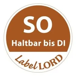 500 LabelLord Etiketten Ø 19 mm braun Aqualabel SO haltbar bis DI, abwaschbar