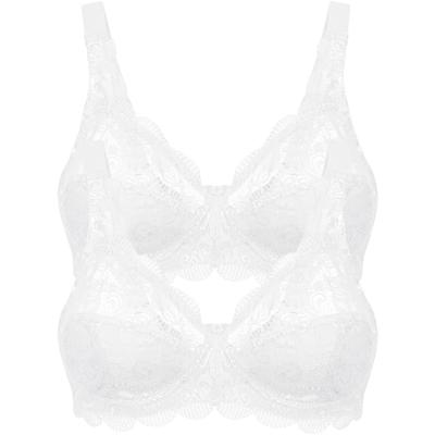 Bügelloser BH SUSA "Latina", Damen, Gr. 105, Cup B, weiß, Spitze, Obermaterial: 77% Polyamid, 15% Baumwolle, 8% Elasthan, bequem, BHs, zarte Spitze, atmungsaktiv, elastisch, bequem, BH-Set