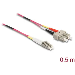 Delock Kabel Lichtwellenleiter LC zu SC Multimode OM4 0,5 m