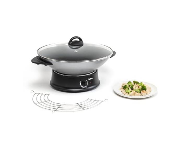 Tefal Multi Wok électrique\, Thermostat réglable\, Cuisson saine\, Indicateur de chauffe Thermo-Spot\, Couvercle en verre\, Fabriqué en France WO300010