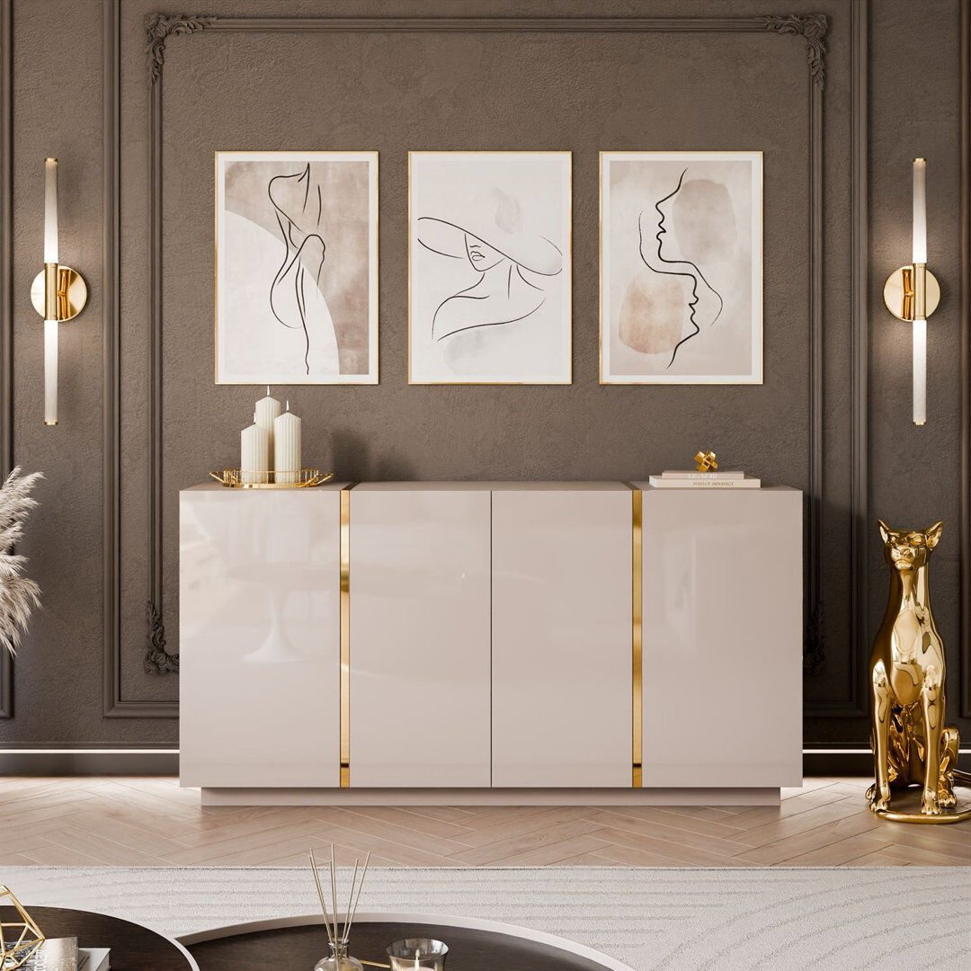 Fairmont Park 158 cm W Sideboard cashmire/ cashmire gloss 81cm H X 158cm W X 41cm D