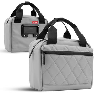 Mivelo Fahrrad-Lenkertasche Luna, grau, 6 Liter, mit Regelhülle und KLICKfix-Halterung, Umhängetasche