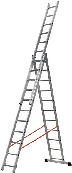 Gierre ALL435, 3x11 gradini, 5.75 m - Scala telescopica in alluminio - Altezza stimata operativa 6.78 m