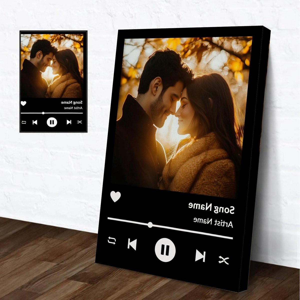 Gepersonaliseerde Canvas Print met Foto en Liedcode - Meerkleurig - 20 x 20 cm