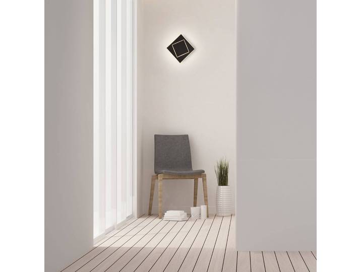 Mantra Iluminación Wandlampe Dakla, schwarz, für Wohn- / Esszimmer, Kunststoff, Modern, LED Wandleuchte, Wandlampe Innen
