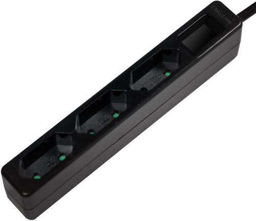 LogiLink LPS229B Steckdosenleiste 3fach Schwarz Konturenstecker 1 St.
