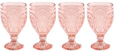 Fitz and Floyd Set of 4 Trestle Goblets, Blush