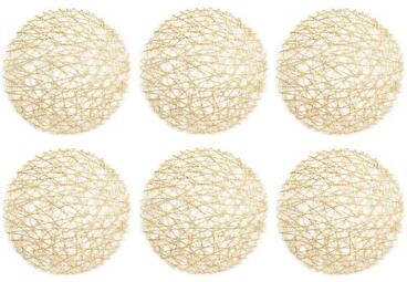 DII Gold Woven Paper Round Placemat ( Set of 6)