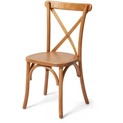 Feros Crossback Stapelstuhl massivholz, Hell, 48x47x88cm (BxTxH), 50100L