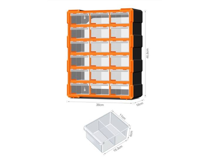 LEADLOONG 18 grilles pièces boîte de rangement accessoires matériaux boîte à vis pièces armoire tiroir boîte à outils composants classification