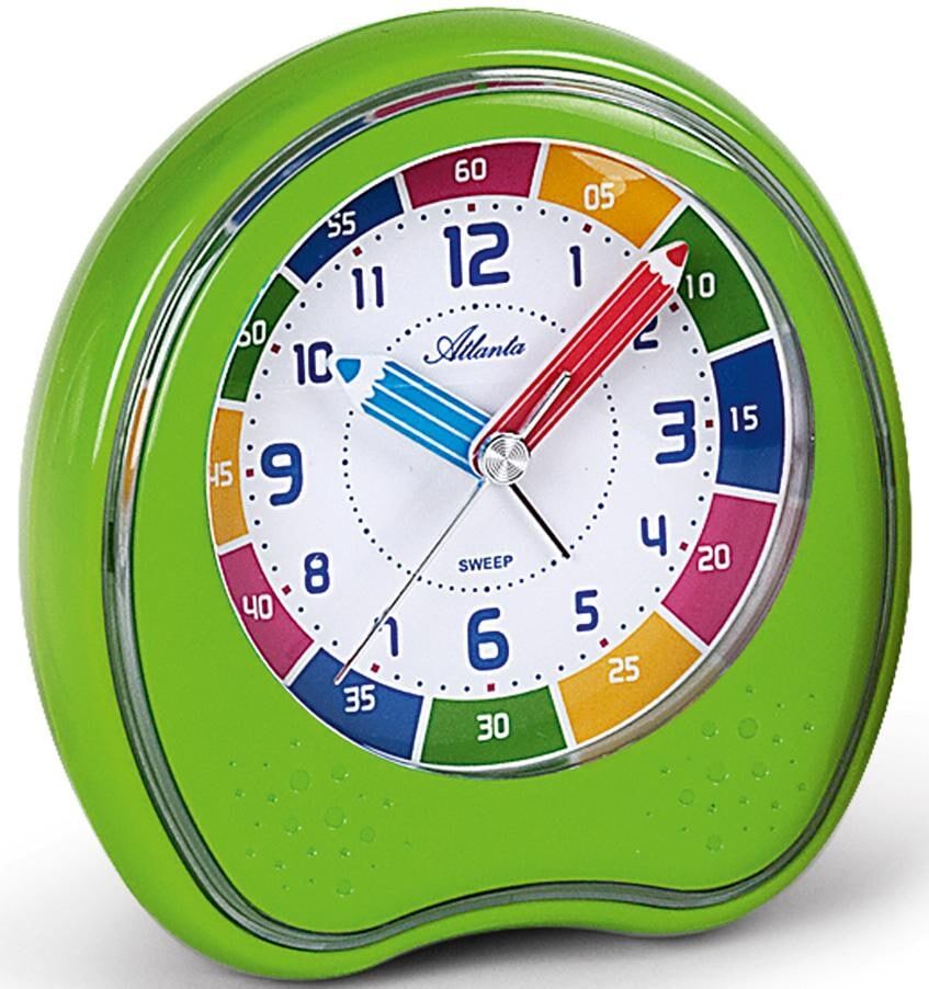 Kinderwecker ATLANTA "1953-6", grün, Wecker, Kinder, Quarzwecker, Lernwecker, Geschenkidee