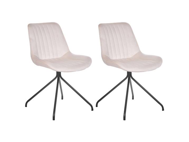 STUHL 2er-Set Samtstoff Beige Navasota