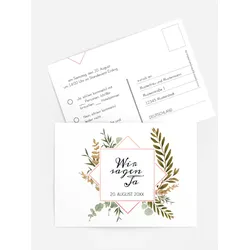 Antwortkarten für Ihre Feier selbst gestalten mit Spruch und Fotos im Onlinedesigner bei Meine-Kartenmanufaktur.de