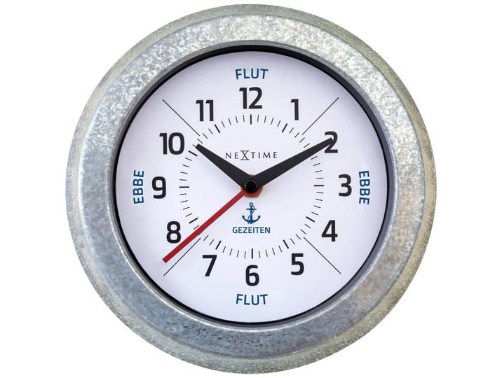 Nextime Wanduhr, Silberfarben, Metall, 22.2x22.2x5 cm, RoHS, CE, Dekoration, Uhr, Wanduhren