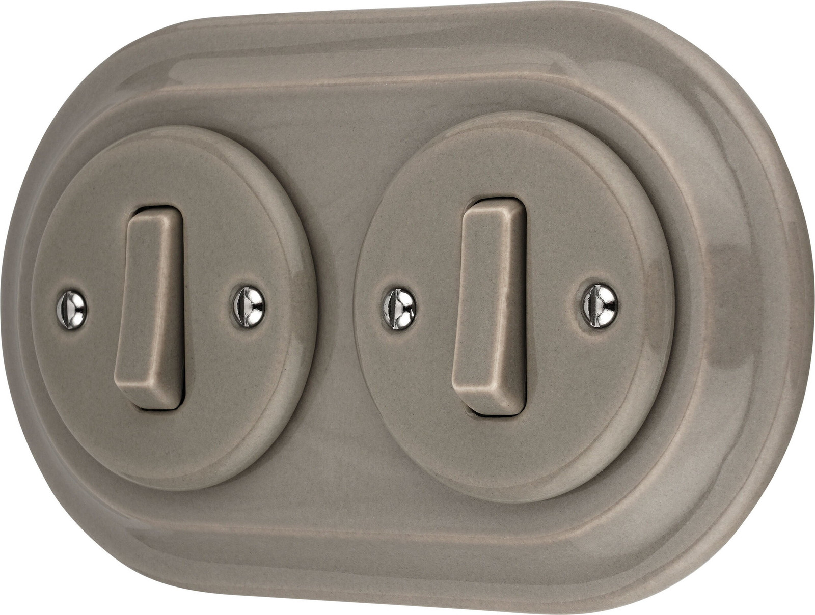 ADAKAT Inbouwschakelaar serie PR1, 2-voudig, retro-stijl, grijsbeige