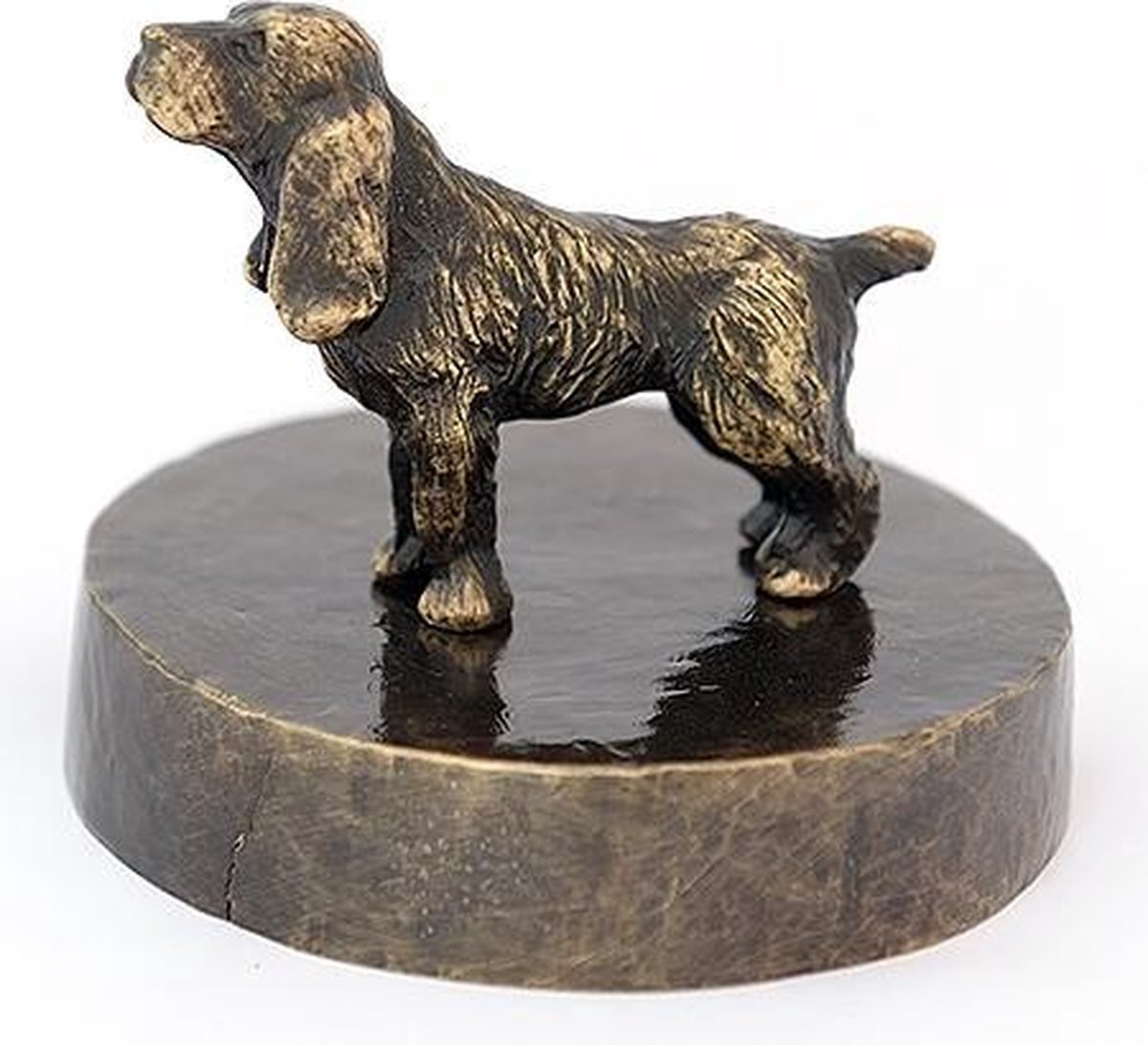 Verbronsde hondenurn met Cocker Spaniel ontwerp