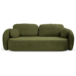 BETTSOFA AMICO Grün Geflochtener Stoff mit Schlaffunktion