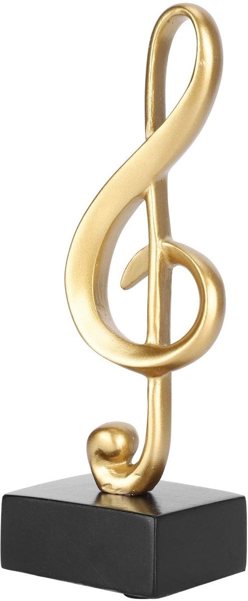 Cosensi Music Note Figurine - Gouden Muzieksleutel - Kunstzinnig Resin Beeldje voor Decoratie