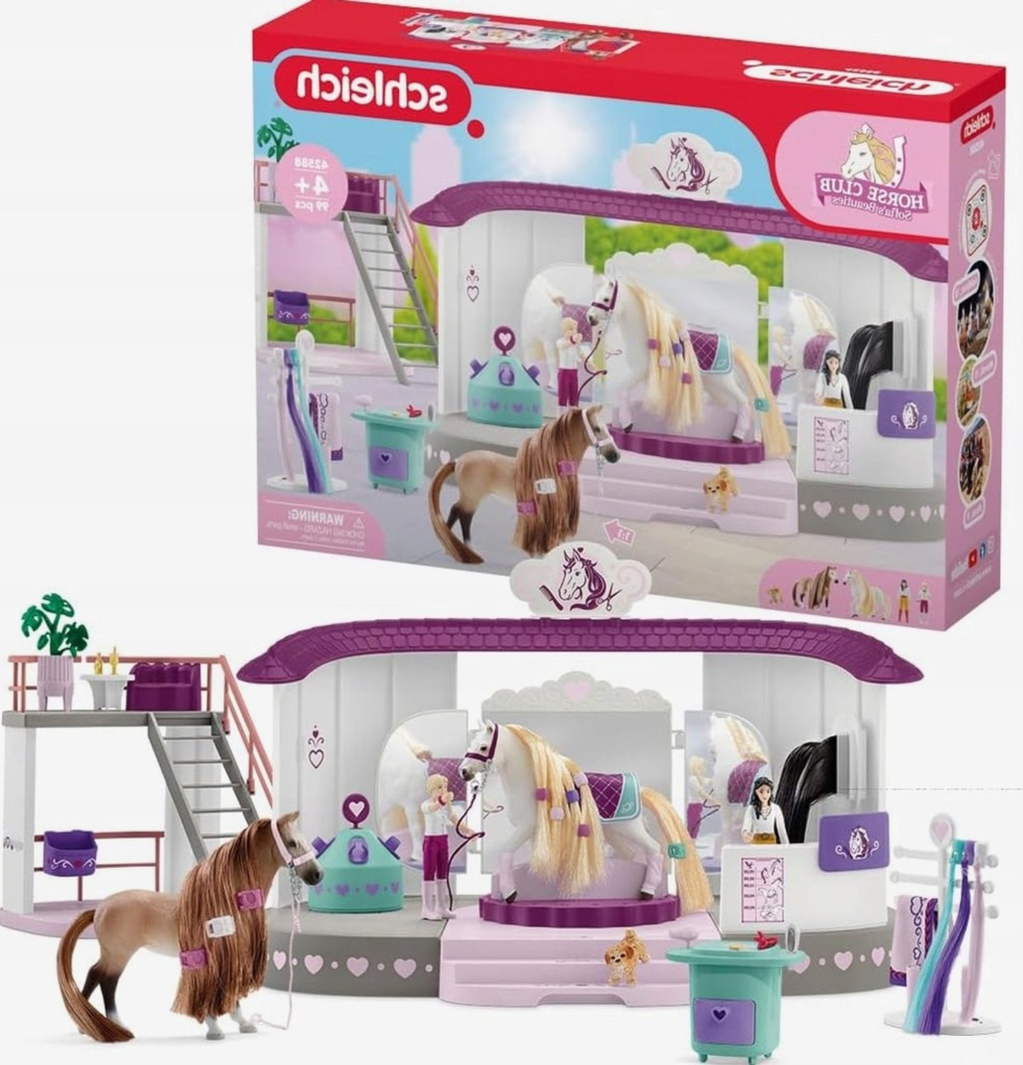 Paarden Schoonheidssalon Speelgoed Set met 99 Delen en Figuren