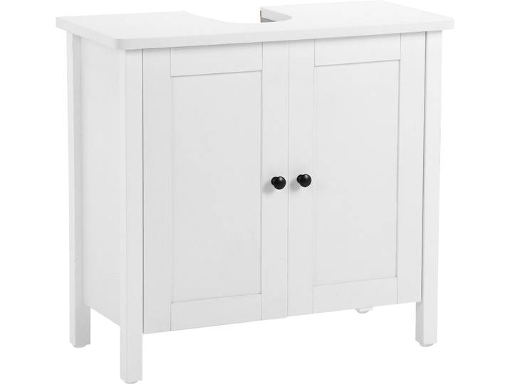 Waschbeckenunterschrank WELLTIME WBU Aalborg , weiss (weiß), B:65cm H:60,5cm T:30,5cm, MDF, Schränke, Waschbeckenunterschrank, Badmöbel im Landhaus-Stil, Breite 65 cm