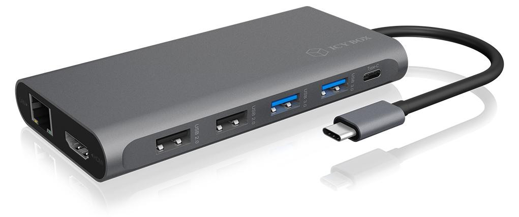 ICY BOX IB-DK4050-CPD Dockingstation voor notebooks met USB-C naar 3x video-aansluiting