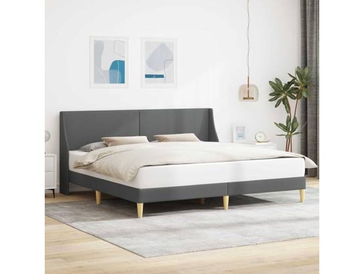 RJPLMFV Bettgestell aus Sperrholz mit Kopfteil Minimalistisches Design, flexible Latten, einfache Montage, unifarbener Stoff, Füße aus Kunststoff