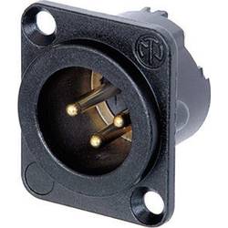 Neutrik NC3MD-LX-B XLR-Steckverbinder Flanschstecker, Kontakte gerade Polzahl: 3 Schwarz 1 St.