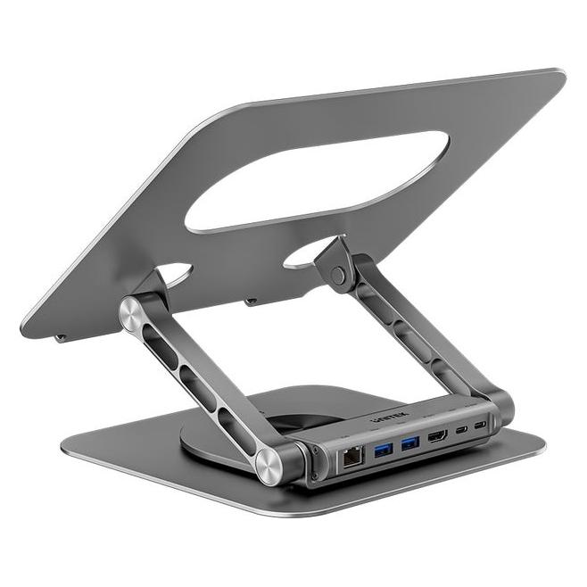 Unitek PODSTAWKA POD LAPTOP Z HUB USB-C 5W1 2X USB-A HDMI 2.0 RJ45 PD100W (UNITEK)