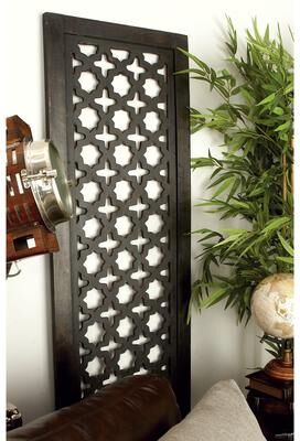 ARCILLA ELEMENTAL Black Wood Handmade Carved Geometric Home Wall Decor
