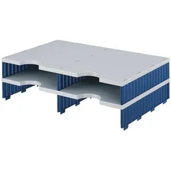 Styro, Dokumentenablage, Erweiterungsmodule DUO doc/268120238, grau/blau, B485xH140xT331mm (A4)