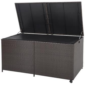 Costway 175 Gallon Outdoor Storage Box with Universal Wheels and Zippered Liner