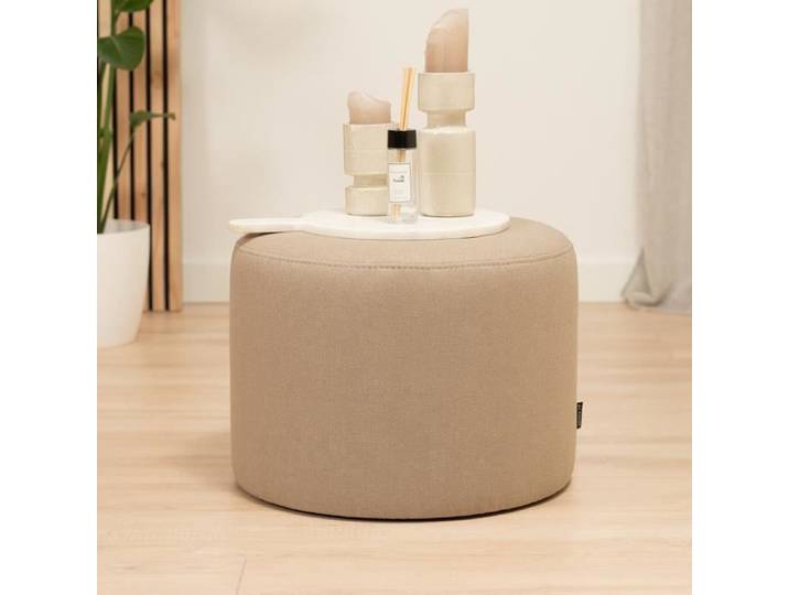 Pouf Scandinave Hilda taupe - Livin24 - 1 place - 50 cm x 50 cm - Style Scandinave Moderne