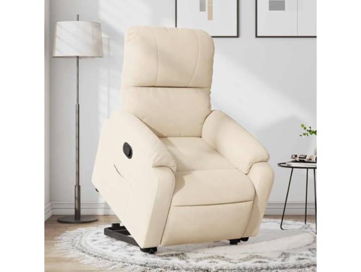 Mikrofasergewebe Elektrische Aufstehhilfe Manuelle Liegefunktion Beige Relaxsessel mit Aufstehhilfe Beige Mikrofasergewebe elektrisch verstellbar bis 135 Grad und Seitentasche