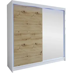 SCHWEBETÜRENSCHRANK Talin I, mit RGB LED Beleuchtung