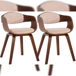 CLP 2er Set Stühle Kingston Stoff walnuss/creme