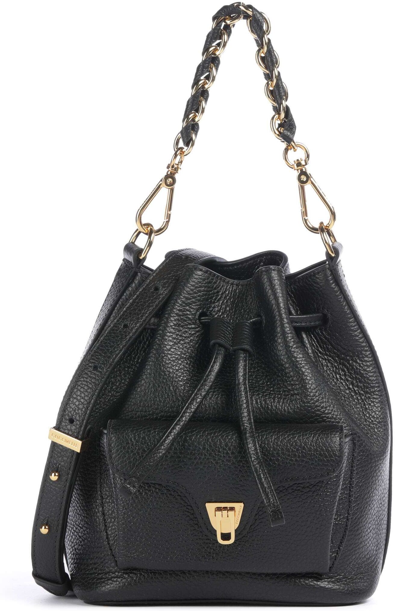 Coccinelle Beat Generation Bucket Handtasche aus Leder, schwarz