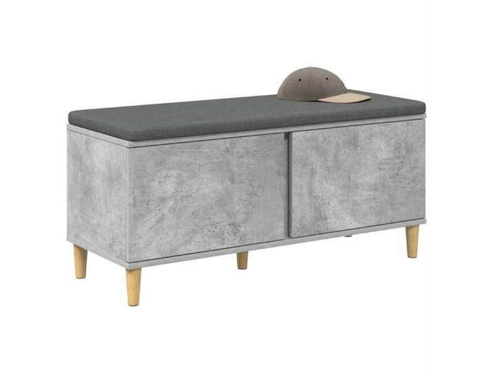 Banquette de hall - Gris - Banc d'entrée - Pour intérieur - avec coussin - Gris Béton - 100x38x46 cm 8782