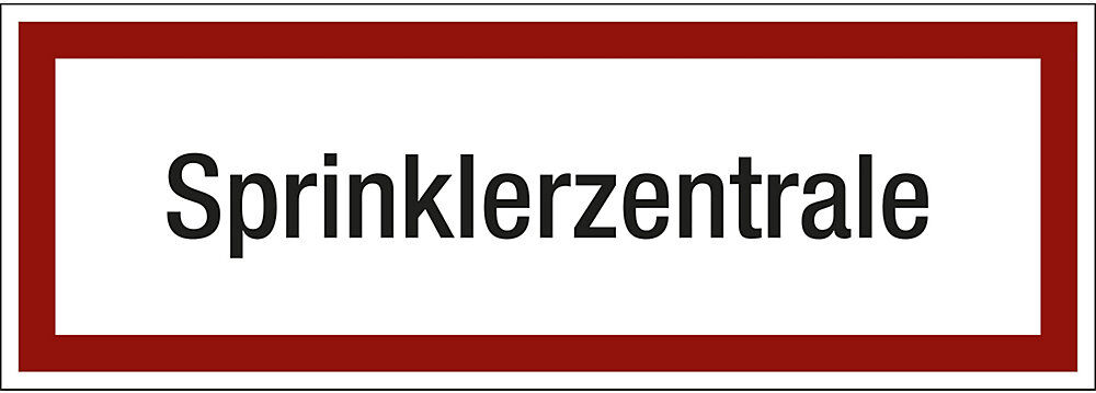 kaiserkraft Brandschutzkennzeichen für die Feuerwehr, Sprinklerzentrale, VE 10 Stk, Folie, LxH 297 x 105 mm