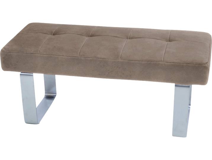 Hockerbank K+W KOMFORT & WOHNEN Santos II , beige (sandfarben), B:113cm H:51cm T:49cm, 100% Polyester, Hocker, Hockerbank, Sitzpolsterung aus hochwertigem Kaltschaum, Breite ca. 113 cm